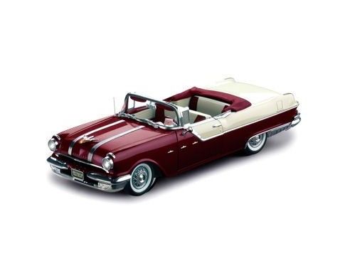 SunStar SS5056 PONTIAC STAR CHIEF OPEN CONVERTIBLE 1955 PERSIAN MAROON 1:18 Modellino