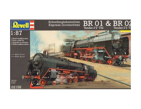 Revell RV2158 FAST TRAIN BR01/BR02 EXPRESS LOKOMOTIVE KIT 1:87 Modellino