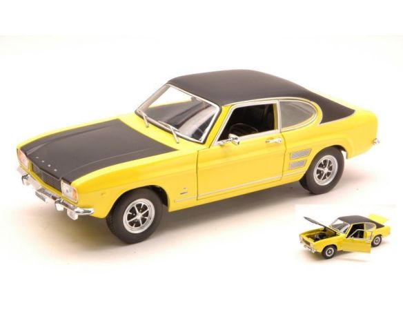 White Box WB124010 FORD CAPRI MKI 1700 GT XLR 1970 YELLOW/BLACK 1:24 Modellino