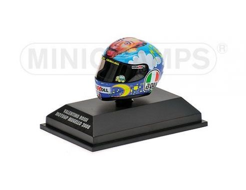 MINICHAMPS 398080076 CASCO HELMET AGV VALENTINO ROSSI WINNER GP MUGELLO  W.C. MOTOGP 2008 Modellino