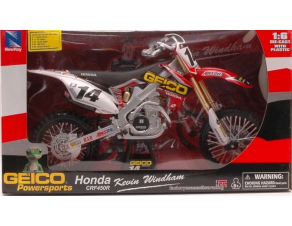 New Ray NY49393C HONDA CRF450R N.14 K.WINDHAM 1:6 Modellino