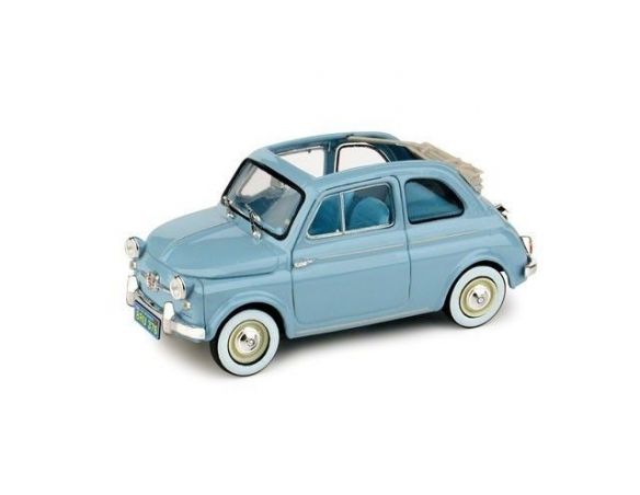 Brumm BM0376 FIAT NUOVA 500 AMERICA APERTA 1958 CELESTE CHIARO TARGA CALIFORNIA 1:43 Modellino