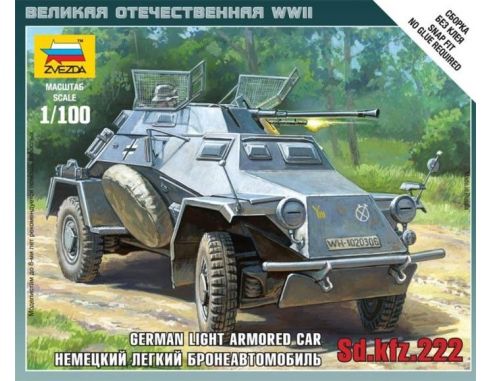 Zvezda Z6157 SD.KFZ.222 GERMAN VEHICLE  KIT 1:100 Modellino