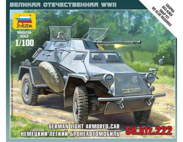 Zvezda Z6157 SD.KFZ.222 GERMAN VEHICLE  KIT 1:100 Modellino