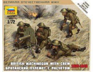 Zvezda Z6167 BRITISH MACHINE GUN WITH CREW  KIT 1:72 Modellino