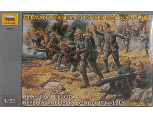 Zvezda Z8083 GERMAN INFANTRY WWI KIT 1:72 Modellino