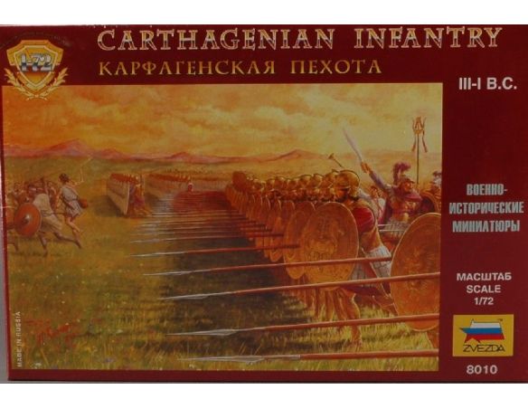 Zvezda Z8010 CARTHAGENIAN INFANTRY KIT 1:72 Kit Figure Militari