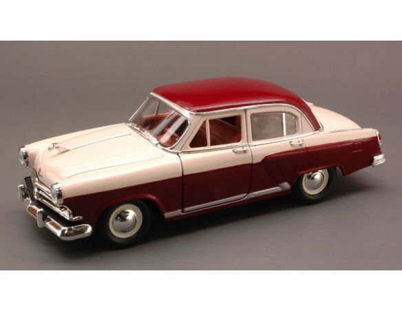 Yat Ming YM24210CR GAZ 21 VOLGA (RUSSIAN CAR) 1957 AMARANT/CREAM 1:24 Modellino