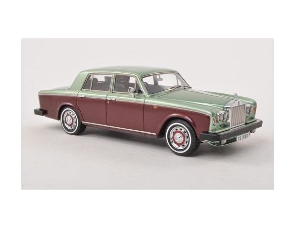Neo Scale Models NEO44180 ROLLS ROYCE SILVER SHADOW II RHD 1978 LIGHT GREEN/DARK RED 1:43 Modellino