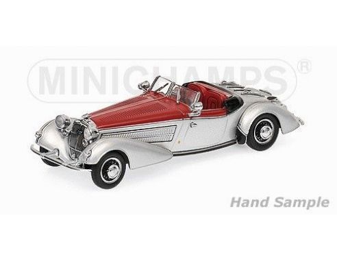 Minichamps PM436014206 HORCH 855 SPECIAL ROADSTER 1938 SILVER/RED 1:43 Modellino