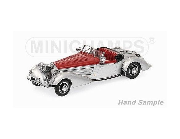 Minichamps PM436014206 HORCH 855 SPECIAL ROADSTER 1938 SILVER/RED 1:43 Modellino