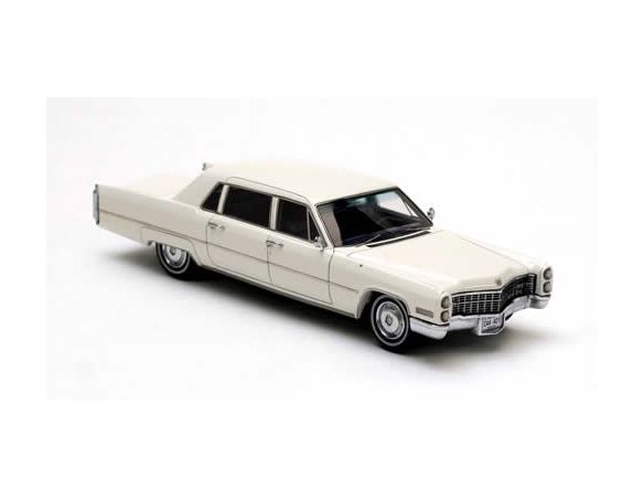 Neo Scale Models NEO44401 CADILLAC FLEETWOOD LIMOUSINE 1966 WHITE 1:43 Modellino