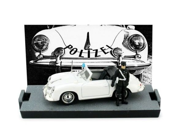 Brumm BM0198DF PORSCHE 356 CABRIOLET POLIZIA SVIZZERA 1952 + FIGURA 1:43 Modellino