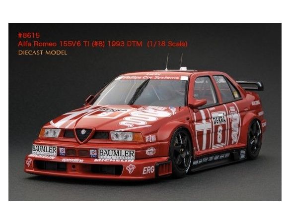 Hpi Racing HPI8615 ALFA ROMEO 155 V6 TI N.8 DTM 1993 N.LARINI 1:18 Modellino