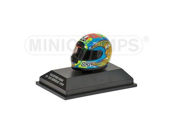 MINICHAMPS 397990076 CASCO HELMET AGV VALENTINO ROSSI GP MUGELLO WORLD CHAMPION GP 250 1999 Modellino