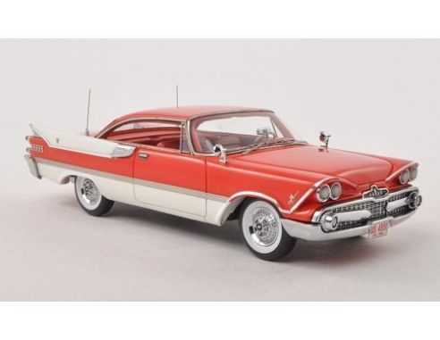Neo Scale Models NEO49501 DODGE CUSTOMS ROYAL LANCER 2-DOOR HARDTOP COUPE' RED/WHITE 1:43 Modellino