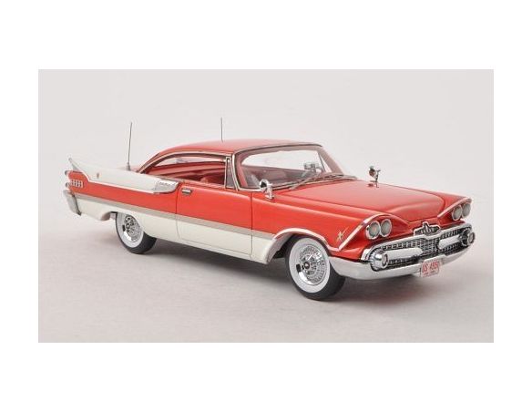 Neo Scale Models NEO49501 DODGE CUSTOMS ROYAL LANCER 2-DOOR HARDTOP COUPE' RED/WHITE 1:43 Modellino