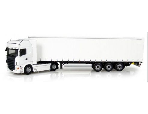 Universal Hobbies UH5710 SCANIA R730 & KRONE PROFI LINER TRAILE WHITE 1:50 Modellino