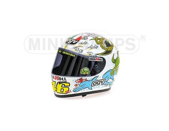 MINICHAMPS 327050086 CASCO HELMET AGV VALENTINO ROSSI GP VALENCIA 2005 WORLD CHAMPION MOTOGP 2005 Modellino