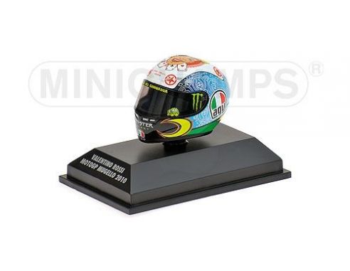 MINICHAMPS 398100076 CASCO HELMET AGV VALENTINO ROSSI JOLLY JOKER MOTOGP MUGELLO 2010 Modellino