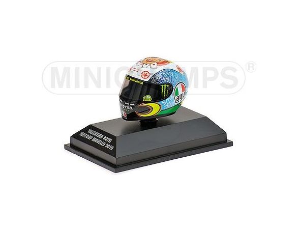 MINICHAMPS 398100076 CASCO HELMET AGV VALENTINO ROSSI JOLLY JOKER MOTOGP MUGELLO 2010 Modellino