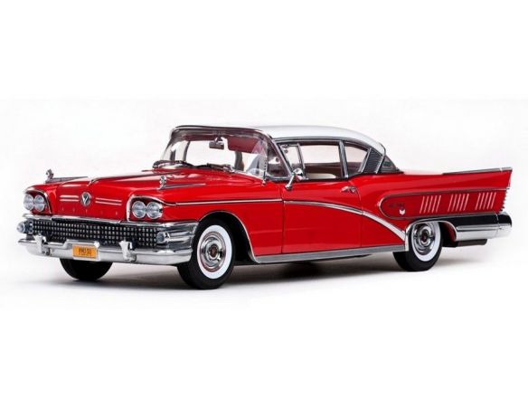SunStar SS4803 BUICK LIMITED RIVIERA COUPE' 1958 RED/WHITE 1:18 Auto Stradali