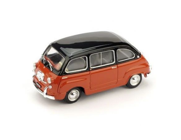 Brumm BM0333-08 FIAT 600 MULTIPLA D 1960 NERO/ROSSO CORALLO 1:43 Modellino