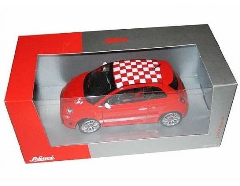 Schuco 3317116 FIAT 500 ABARTH RED TETTO SCACCHI Modellino
