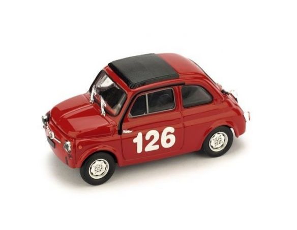 Brumm BM0480 FIAT 595 ABARTH N.126 1st PREMIO CAMPAGNANO VALLELUNGA 1965 R.PINTO 1:43 Modellino