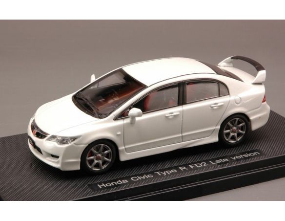 Ebbro EB44883 HONDA CIVIC TYPE R FD2 2008 LATE VERSION WHITE PEARL 1:43 Modellino
