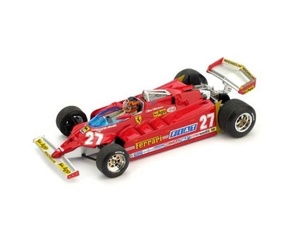 Brumm BM0487CH FERRARI 126 CK G.VILLENEUVE 1981 N.27 RETIRED USA GP W/PILOTE 1:43 Modellino