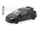 MINICHAMPS 519100800 FORD FOCUS RS 500 MATT BLACK TOP GEAR WITH FIGURINE Modellino
