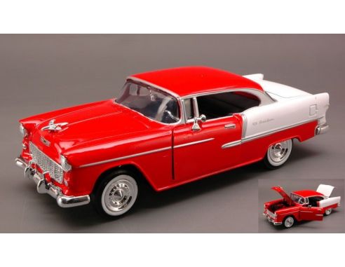 Cararama Motorama MTM73229RD CHEVY BEL AIR 1955 RED/WHITE 1:24 Modellino