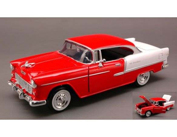 Cararama Motorama MTM73229RD CHEVY BEL AIR 1955 RED/WHITE 1:24 Modellino
