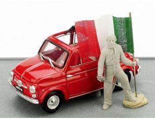 Brumm BMAS150 FIAT 500 Rossa con Garibaldi 150 unità 1:43 Modellino