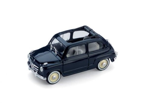 Brumm BM0248-06 FIAT 600 CONVERTIBILE APERTA 1956 BLEU SCURO 1:43 Modellino