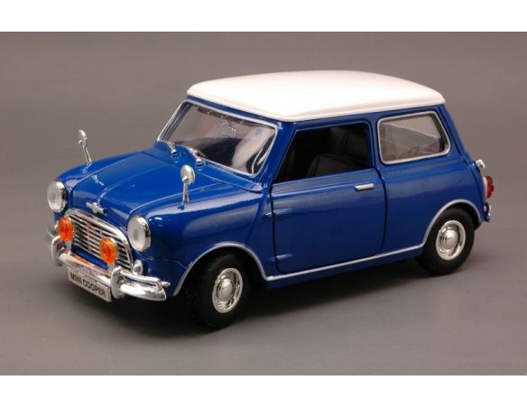 Cararama Motorama MTM73113BL MINI COOPER 1969 BLUE/WHITE 1:18 Modellino