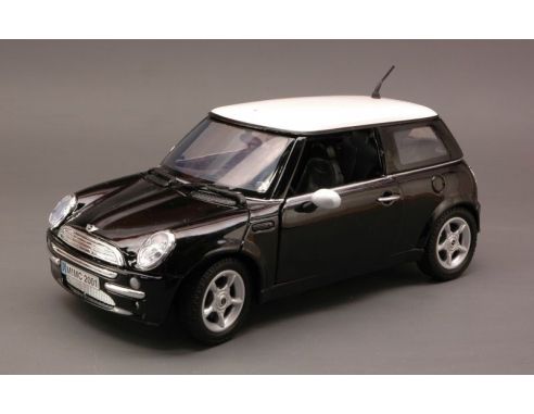 Cararama Motorama MTM73114BK MINI COOPER 2001 BLACK/WHITE 1:18 Modellino