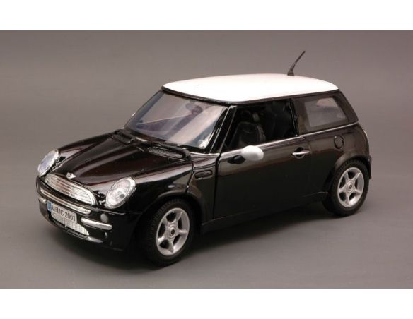 Cararama Motorama MTM73114BK MINI COOPER 2001 BLACK/WHITE 1:18 Modellino