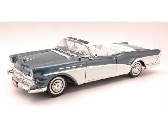 Cararama Motorama MTM73152BW BUICK ROADMASTER 1957 METALLIC BLUE/WHITE 1:18 Scatola rovinata Modellino