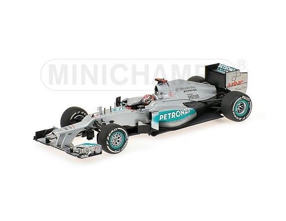 Minichamps PM410120307 MERCEDES M.SCHUMACHER 2012 BELGIAN (300th GP) 1:43 Modellino