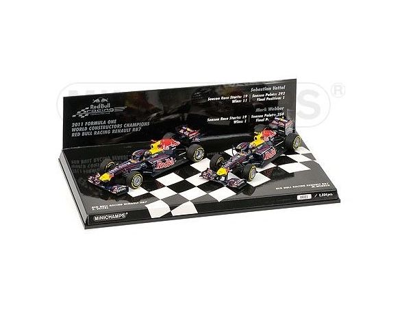 Minichamps PM412110102 RED BULL SET F1 CONSTRUCORS CHAMPION 2011 Pz.2 VETTEL/WEBBER 1:43 Modellino
