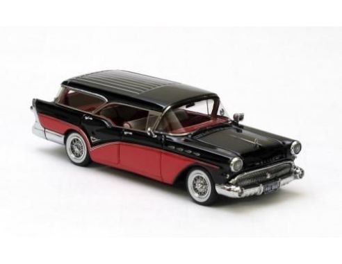 Neo Scale Models NEO44066 BUICK CENTURY CABALLERO ESTATE WAGON 1957 BLACK/RED 1:43 Modellino