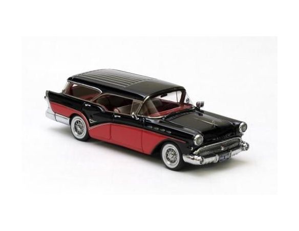 Neo Scale Models NEO44066 BUICK CENTURY CABALLERO ESTATE WAGON 1957 BLACK/RED 1:43 Modellino