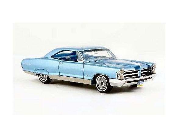 Neo Scale Models NEO44104 PONTIAC BONNEVILLE HARD TOP COUPE' 1965 LIGHT BLUE MET. 1:43 Modellino