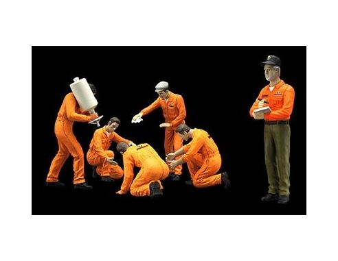 True Scale Miniatures TSM11AC01 PIT CREW FIGURINES TEAM JAGERMEISTER SET OF 6 1:18 Modellino