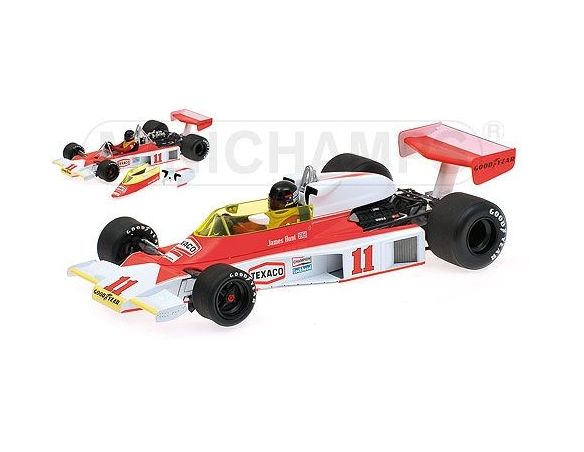 MINICHAMPS 530761821 McLAREN FORD M23 JAMES HUNT WORLD CHAMPION F1 1976 Modellino