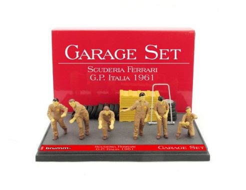 Brumm BMGS02 GARAGE SET SCUDERIA FERRARI GP ITALIA 1961 1:43 Modellino