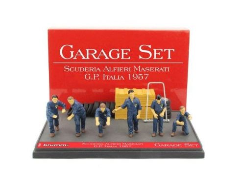 Brumm BMGS03 GARAGE SET SCUDERIA ALFIERI MASERATI 1957 1:43 Modellino