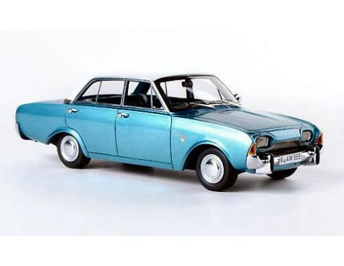 Neo Scale Models NEO44555 FORD TAUNUS 17m P3 4-DOOR 1964 MET.BLUE/WHITE 1:43 Modellino